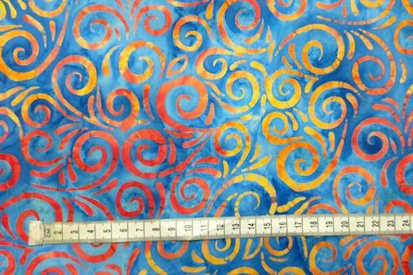 ORANGE BLUE - Chrome - Batikstoff aus Indonesien